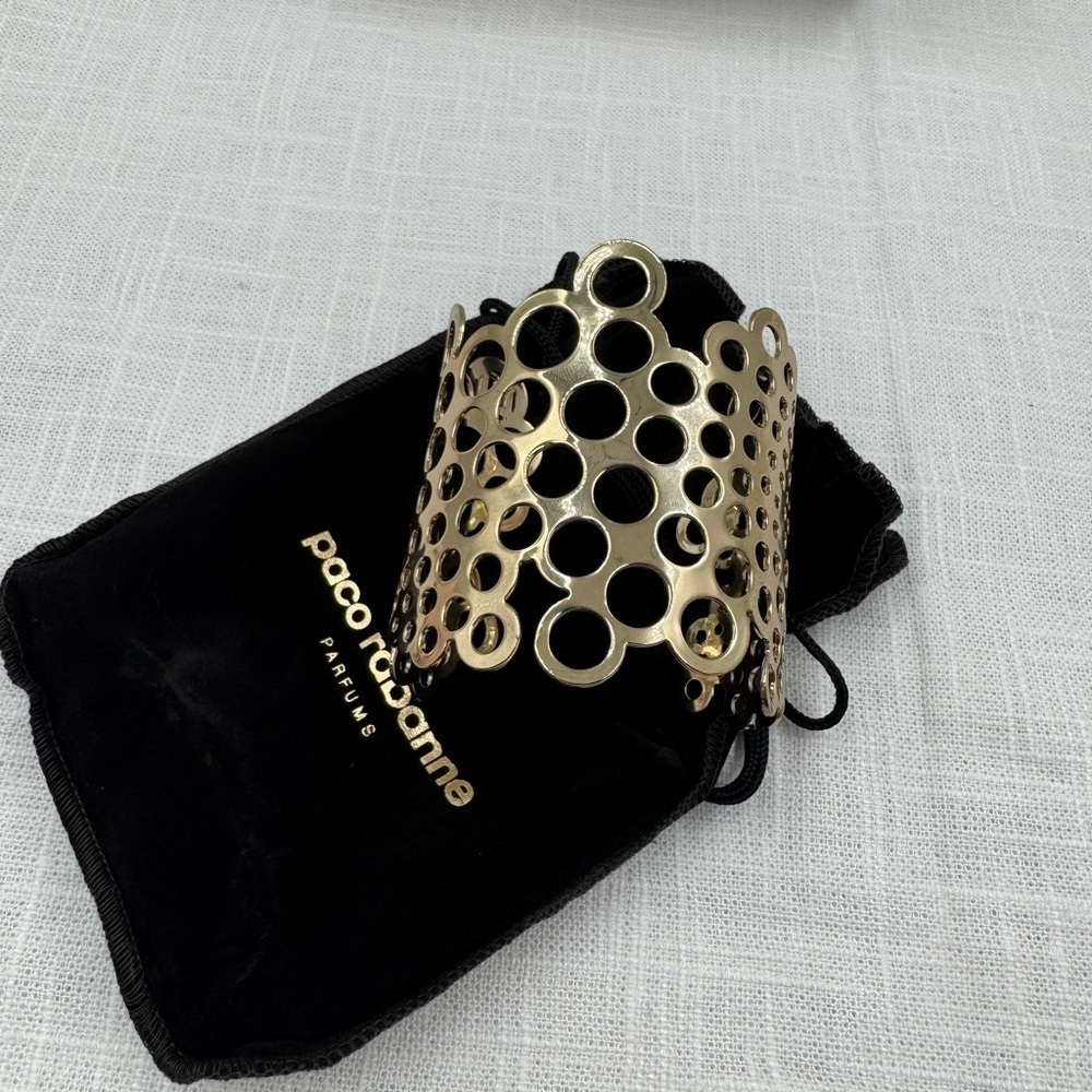 Paco Rabanne Chic Gold Cutout Cuff Bracelet